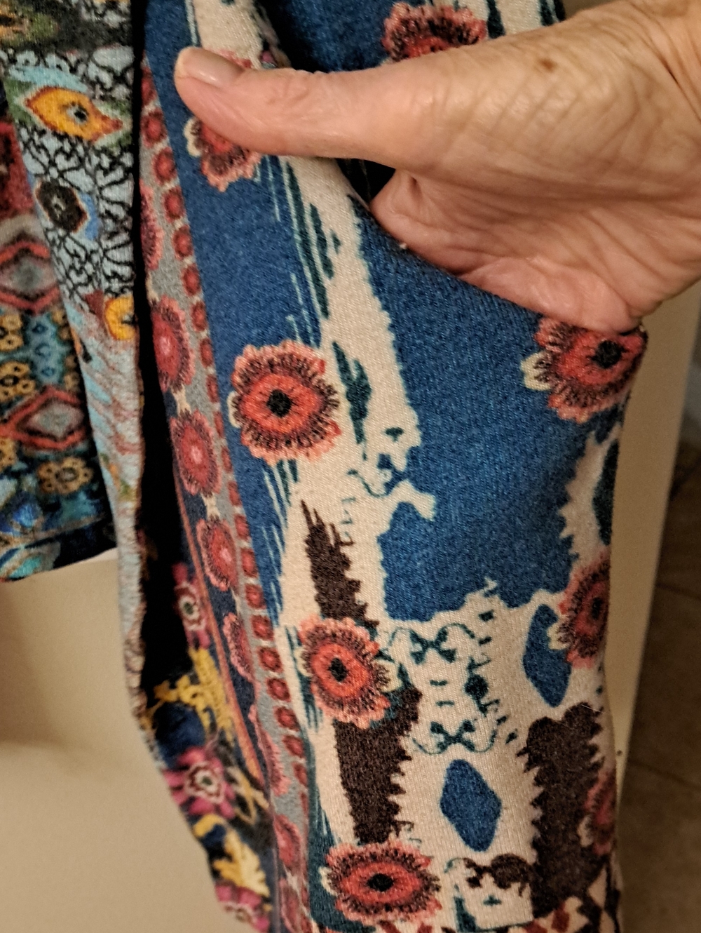 Johnny Was Aztec Boho Open Front Hooded Soft Knit Reversable Cardigan Duster XL - Picture 3 of 11